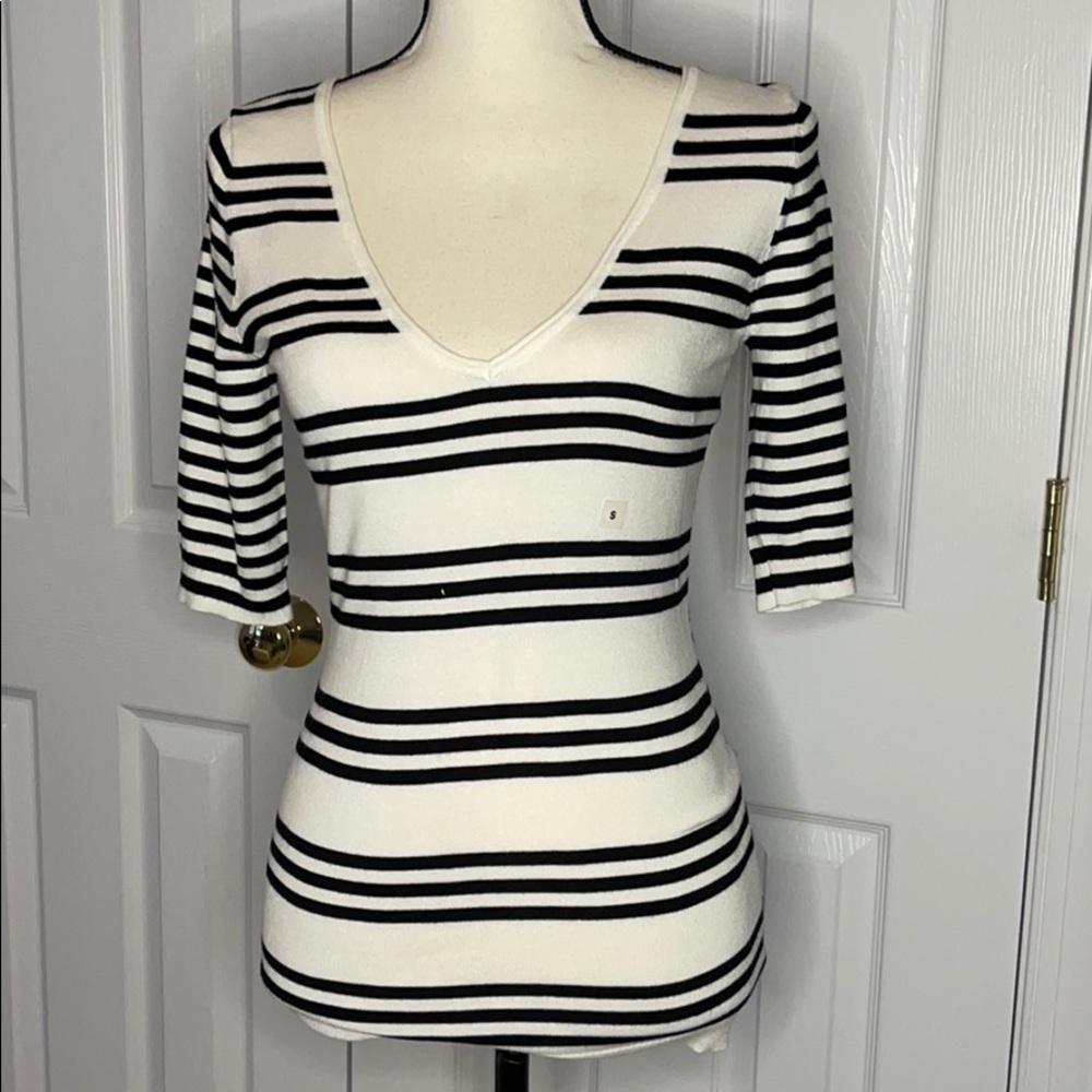 Express Black and White Stripped Sweater